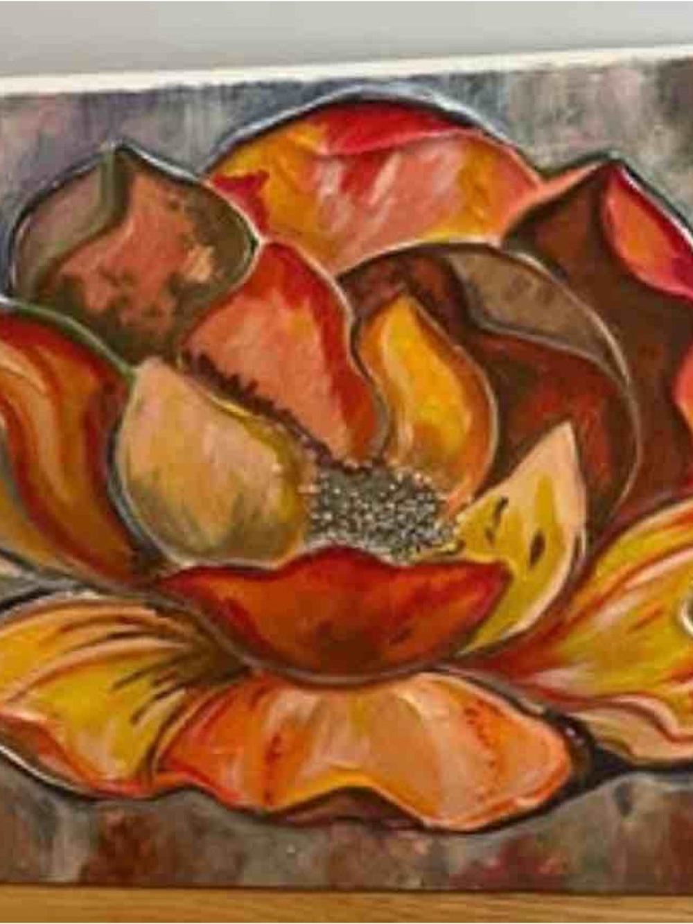 artis Bold Red & Orange Floral Canvas